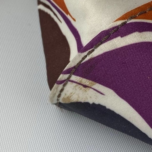 Coach Ashley Shoulder Bag Womens Scarf Print Sateen Purple Multicolor Purse - Picture 12 of 12